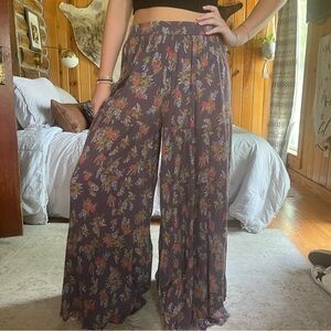 Free People Super wide leg printed pant
